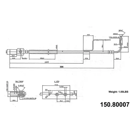 Premium Centric Parts Brake Hydraulic Hoses BKNJ-CEC-150.80007 Brakes & Brake Parts