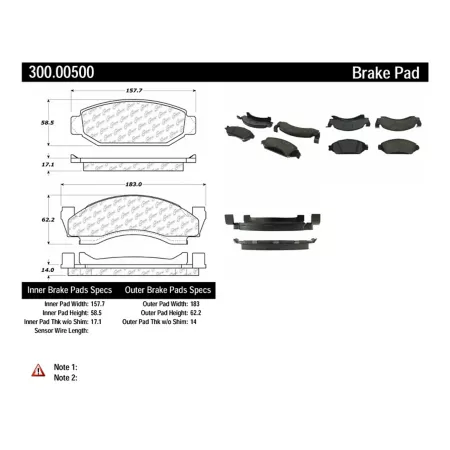 Centric Parts Premium Semi-Metallic Disc Brake Pad Sets BKNJ-CEC-300.00500 Brakes & Brake Parts