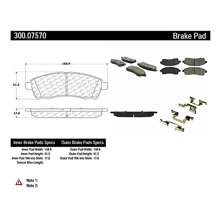 Centric Parts Premium Semi-Metallic Disc Brake Pad Sets, BKNJ-CEC-300.07570