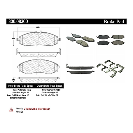 Centric Parts Premium Semi-Metallic Disc Brake Pad Sets, BKNJ-CEC-300.08300