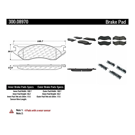 Centric Parts Premium Semi-Metallic Disc Brake Pad Sets, BKNJ-CEC-300.08970