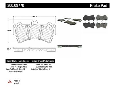 Centric Parts Premium Semi-Metallic Disc Brake Pad Sets, BKNJ-CEC-300.09770