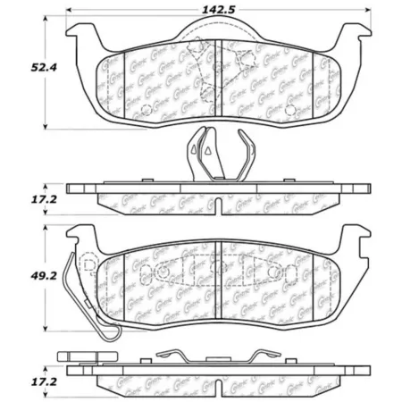 Centric Parts Premium Semi-Metallic Disc Brake Pad Sets BKNJ-CEC-300.10870 Brakes & Brake Parts