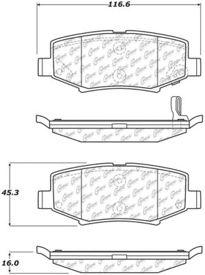 Centric Parts Premium Semi-Met Pads with Shim and Hardware, BKNJ-CEC-300.12740