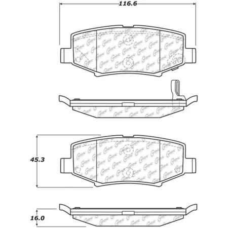 Centric Parts Premium Semi-Met Pads with Shim and Hardware BKNJ-CEC-300.12740 Engine Performance