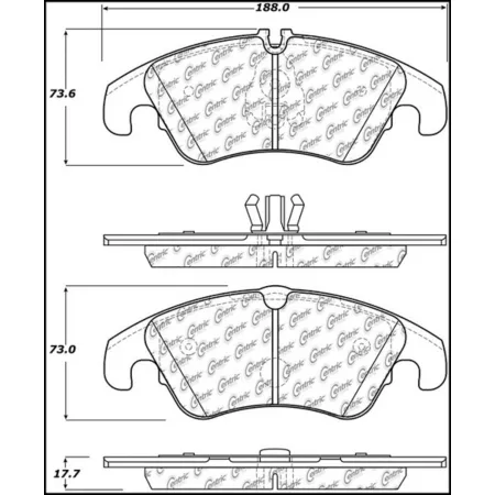 Centric Parts Premium Semi-Metallic Disc Brake Pad Sets BKNJ-CEC-300.13220 Brakes & Brake Parts