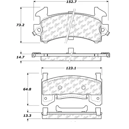 Centric Parts Premium Ceramic Disc Brake Pad Sets BKNJ-CEC-301.01540 Brakes & Brake Parts