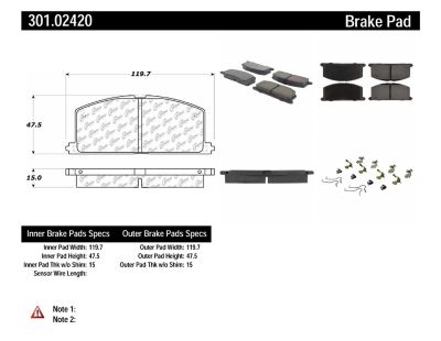 Centric Parts Premium Ceramic Disc Brake Pad Set, BKNJ-CEC-301.02420