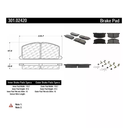 Centric Parts Premium Ceramic Disc Brake Pad Sets BKNJ-CEC-301.02420 Brakes & Brake Parts