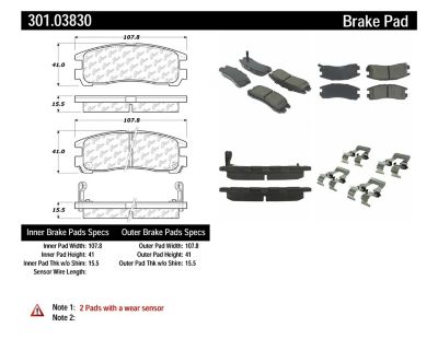 Centric Parts Premium Ceramic Disc Brake Pad Sets, BKNJ-CEC-301.03830