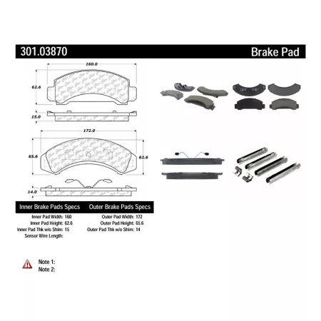 Centric Parts Premium Ceramic Disc Brake Pad Sets BKNJ-CEC-301.03870 Brakes & Brake Parts