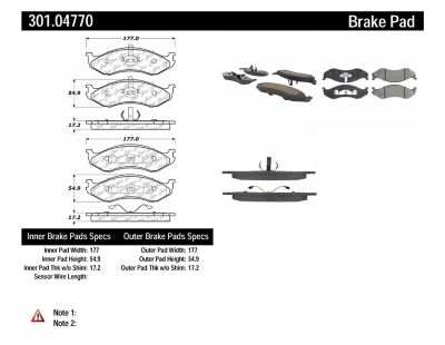 Centric Parts Premium Ceramic Disc Brake Pad Sets, BKNJ-CEC-301.04770