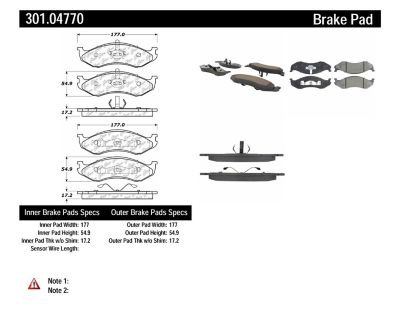 Centric Parts Premium Ceramic Disc Brake Pad Set, BKNJ-CEC-301.04770