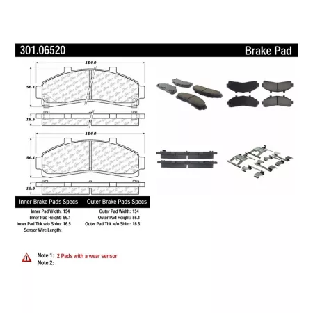 Centric Parts Premium Ceramic Disc Brake Pad Sets BKNJ-CEC-301.06520 Brakes & Brake Parts