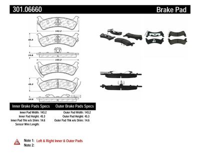 Centric Parts Premium Ceramic Disc Brake Pad Sets, BKNJ-CEC-301.06660