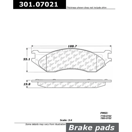 Centric Parts Premium Ceramic Disc Brake Pad Sets BKNJ-CEC-301.07021 Brakes & Brake Parts