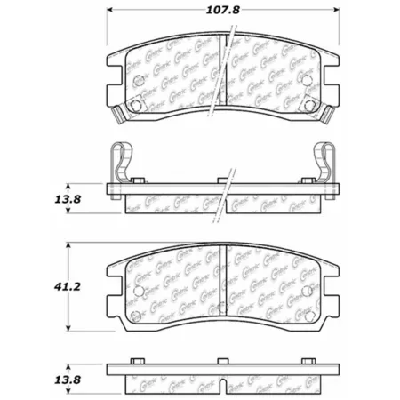 Centric Parts Premium Ceramic Disc Brake Pad Sets BKNJ-CEC-301.07140 Brakes & Brake Parts