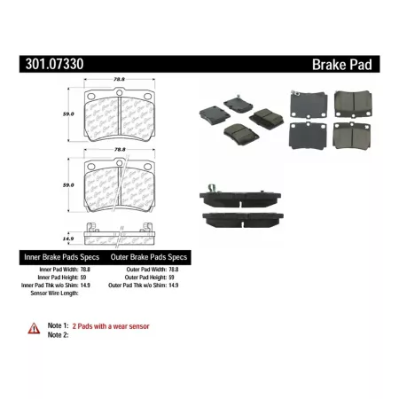 Centric Parts Premium Ceramic Disc Brake Pad Sets BKNJ-CEC-301.07330 Brakes & Brake Parts