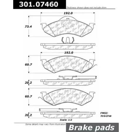 Centric Parts Premium Ceramic Disc Brake Pad Sets BKNJ-CEC-301.07460 Brakes & Brake Parts