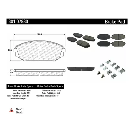 Centric Parts Premium Ceramic Disc Brake Pad Sets BKNJ-CEC-301.07930 Brakes & Brake Parts