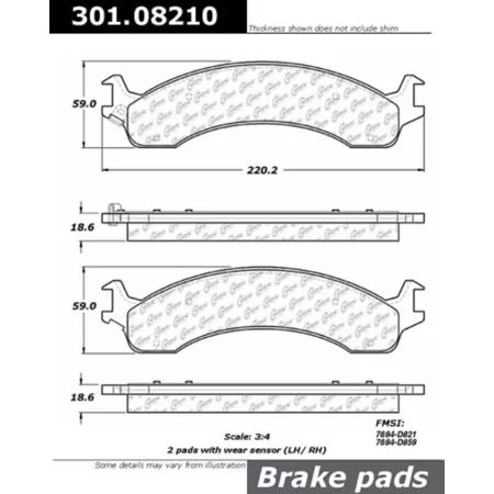 Centric Parts Premium Ceramic Disc Brake Pad Sets BKNJ-CEC-301.08210 Brakes & Brake Parts