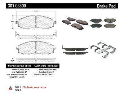Centric Parts Premium Ceramic Disc Brake Pad Sets, BKNJ-CEC-301.08300