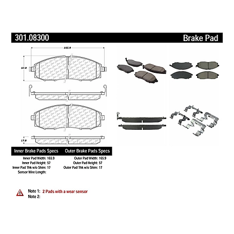 Centric Parts Premium Ceramic Disc Brake Pad Sets, BKNJ-CEC-301.08300