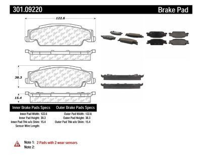Centric Parts Premium Ceramic Disc Brake Pad Sets, BKNJ-CEC-301.09220