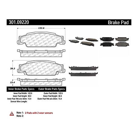 Centric Parts Premium Ceramic Disc Brake Pad Sets, BKNJ-CEC-301.09220