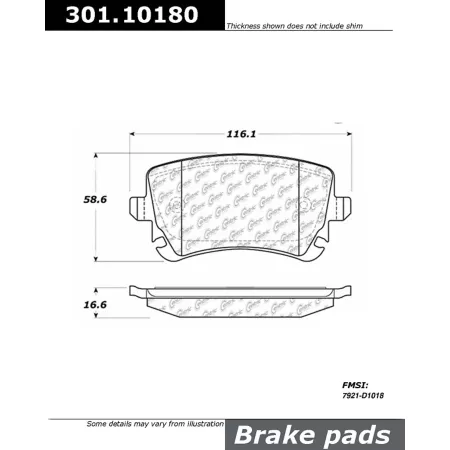 Centric Parts Premium Ceramic Disc Brake Pad Sets BKNJ-CEC-301.10180 Brakes & Brake Parts