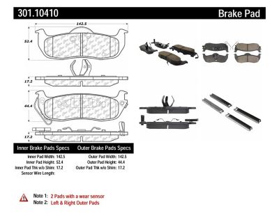 Centric Parts Premium Ceramic Disc Brake Pad Sets, BKNJ-CEC-301.10410