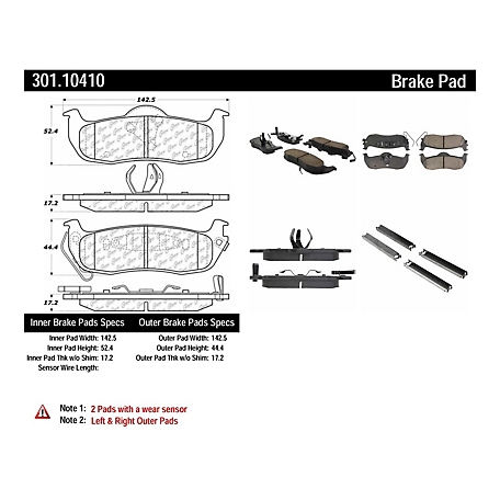 Centric Parts Premium Ceramic Disc Brake Pad Sets, BKNJ-CEC-301.10410