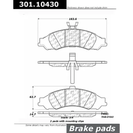 Centric Parts Premium Ceramic Disc Brake Pad Sets BKNJ-CEC-301.10430 Brakes & Brake Parts