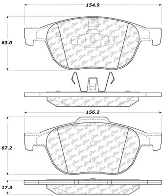 Centric Parts Premium Ceramic Disc Brake Pad Sets, BKNJ-CEC-301.10440