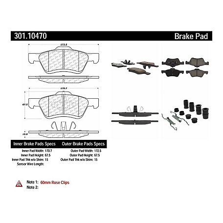 Centric Parts Premium Ceramic Disc Brake Pad Sets, BKNJ-CEC-301.10470