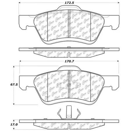 Centric Parts Premium Ceramic Disc Brake Pad Sets BKNJ-CEC-301.10473 Brakes & Brake Parts