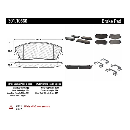 Centric Parts Premium Ceramic Disc Brake Pad Sets, BKNJ-CEC-301.10560