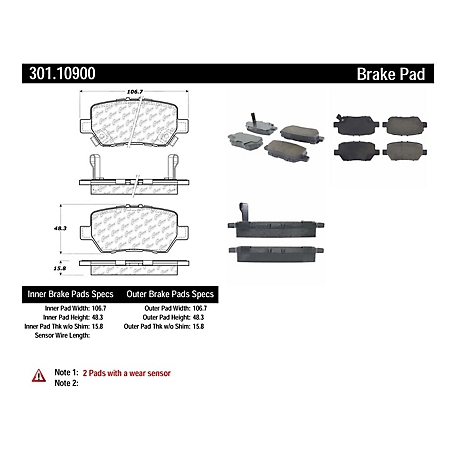 Centric Parts Premium Ceramic Disc Brake Pad Sets, BKNJ-CEC-301.10900