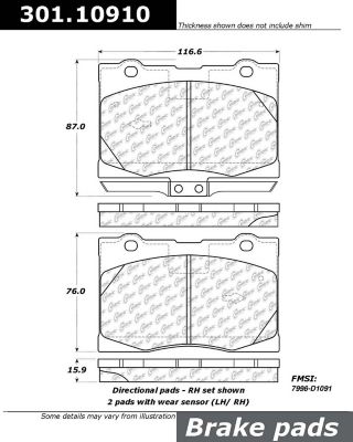Centric Parts Premium Ceramic Disc Brake Pad Sets, BKNJ-CEC-301.10910