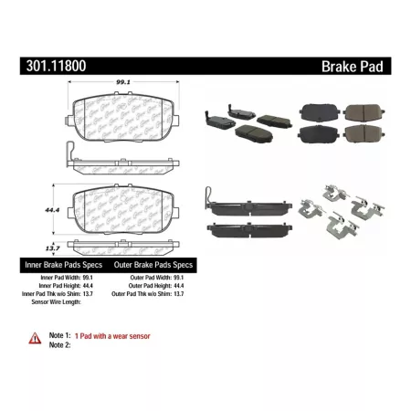 Centric Parts Premium Ceramic Disc Brake Pad Sets BKNJ-CEC-301.11800 Brakes & Brake Parts