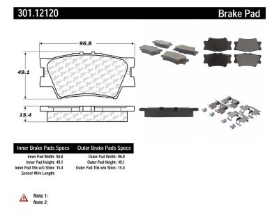 Centric Parts Premium Ceramic Disc Brake Pad Sets, BKNJ-CEC-301.12120