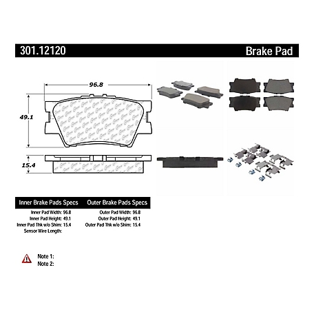 Centric Parts Premium Ceramic Disc Brake Pad Sets, BKNJ-CEC-301.12120