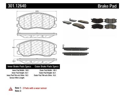 Centric Parts Premium Ceramic Disc Brake Pad Sets, BKNJ-CEC-301.12640