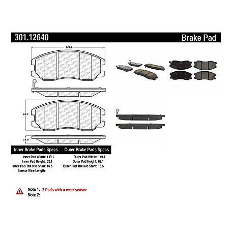 Centric Parts Premium Ceramic Disc Brake Pad Sets, BKNJ-CEC-301.12640