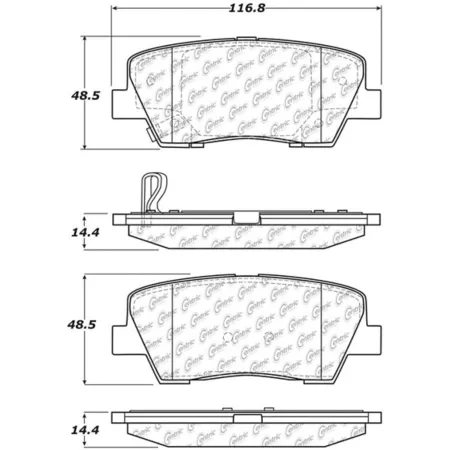 Centric Parts Premium Ceramic Disc Brake Pad Sets BKNJ-CEC-301.12840 Brakes & Brake Parts