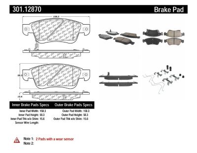Centric Parts Premium Ceramic Disc Brake Pad Sets, BKNJ-CEC-301.12870
