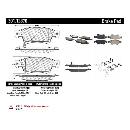 Centric Parts Premium Ceramic Disc Brake Pad Sets, BKNJ-CEC-301.12870