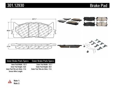 Centric Parts Premium Ceramic Disc Brake Pad Sets, BKNJ-CEC-301.12930