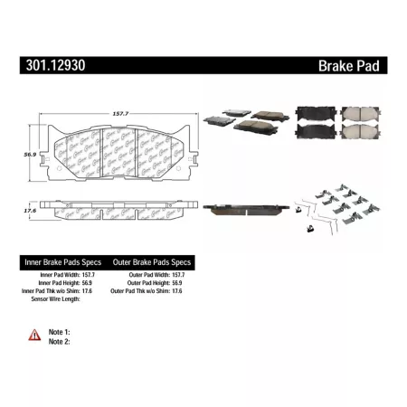 Centric Parts Premium Ceramic Disc Brake Pad Sets BKNJ-CEC-301.12930 Brakes & Brake Parts