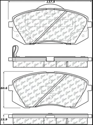 Centric Parts Premium Ceramic Disc Brake Pad Sets, BKNJ-CEC-301.12950